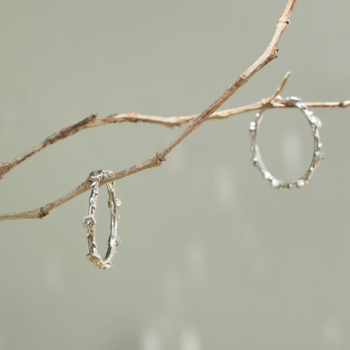 anillo de plata corona de flores